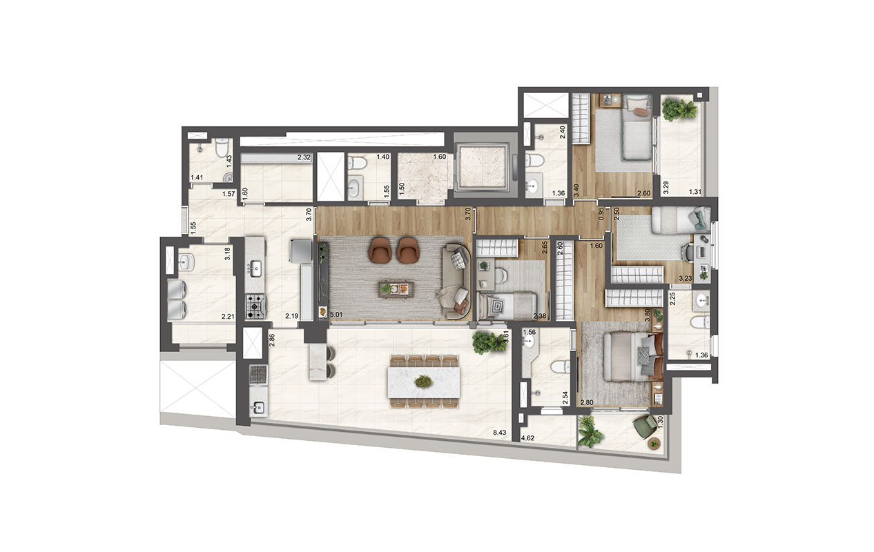 planta 162 m²